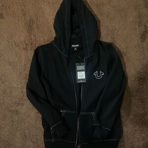 True Religion Black Hoodie with Logo